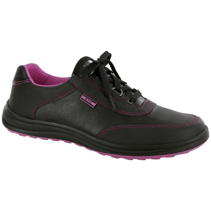 SAS Women's Sporty Lace Up Sneaker-Black / Pink