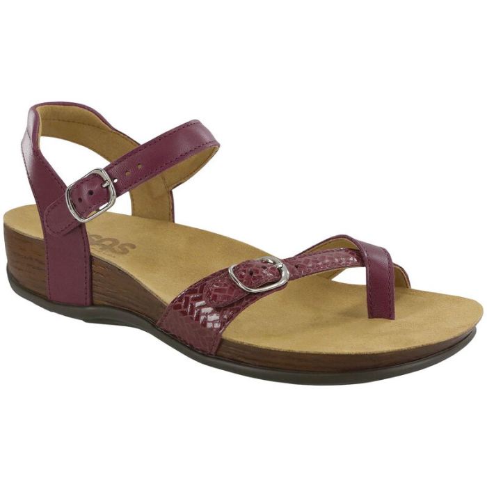 SAS Women's Pampa Toe Loop Sandal-Plum / Weave - Click Image to Close