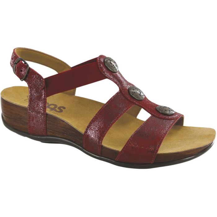 SAS Women's Clover T-Strap Sandal-Cabernet - Click Image to Close