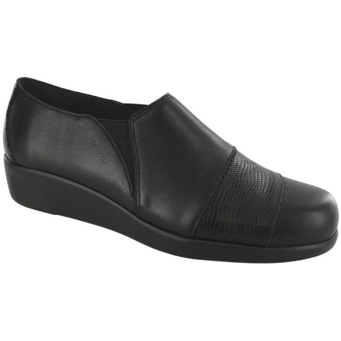 SAS Women's Nora Slip On Loafer-Black / Lizard - Click Image to Close