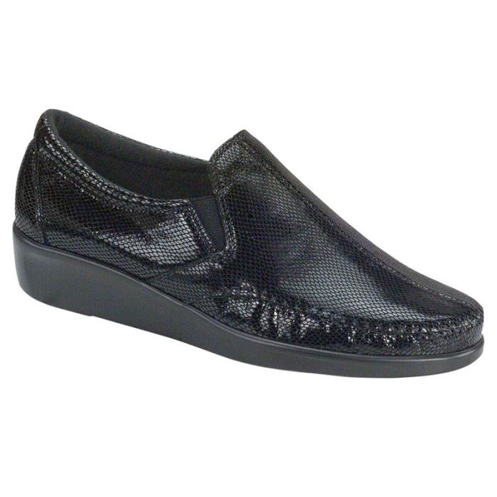 SAS Women's Dream Slip On Loafer-Black Snake - Click Image to Close