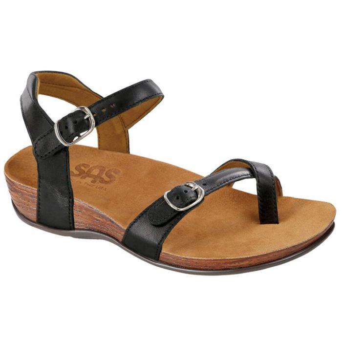 SAS Women's Pampa Toe Loop Sandal-Black - Click Image to Close