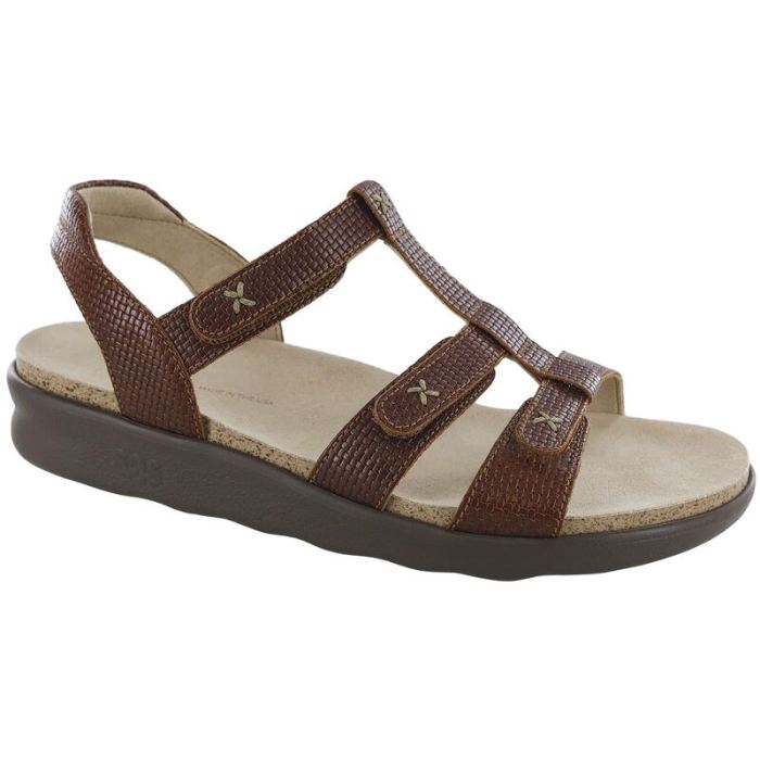 SAS Women's Sorrento T-Strap Sandal-Woven Brandy - Click Image to Close