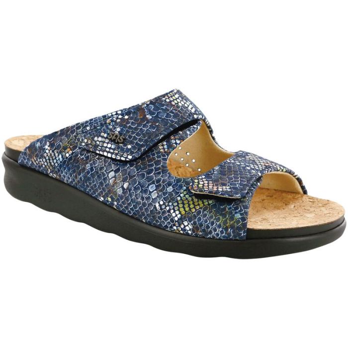 SAS Women's Cozy Slide Sandal-Multisnake Navy