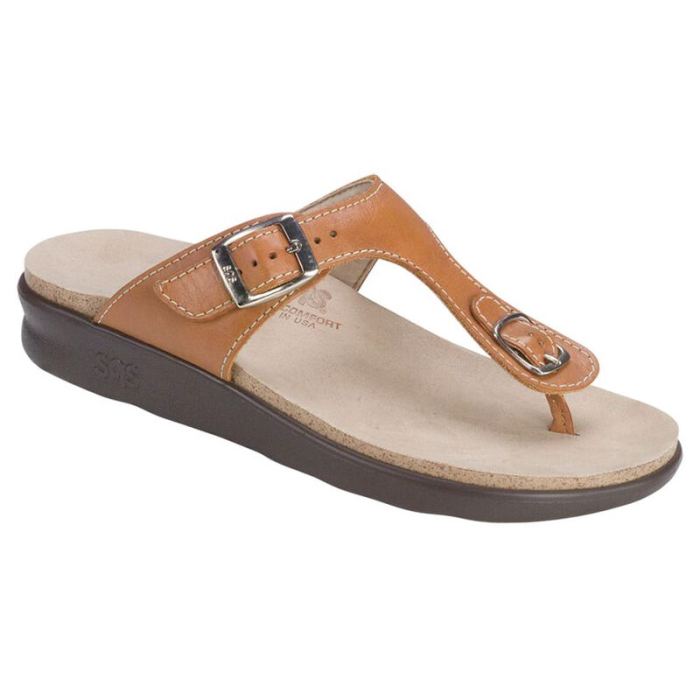 SAS Women's Sanibel T-Strap Slide Sandal-Caramel - Click Image to Close