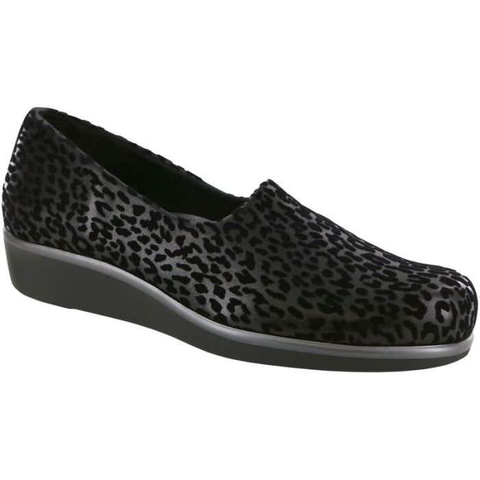 SAS Women's Bliss Slip On Wedge-Black Leopard