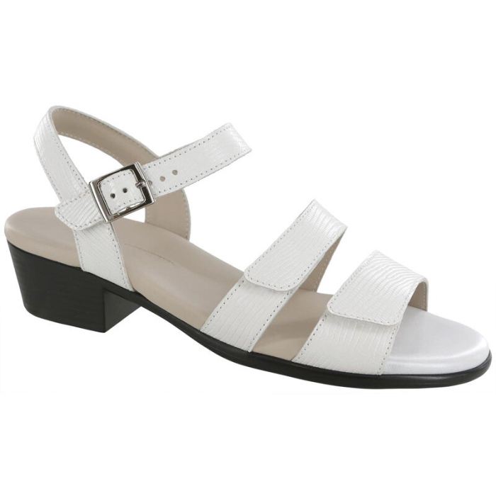 SAS Women's Savanna Heel Strap Sandal-White Lizard