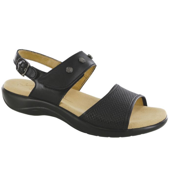 SAS Women's Lisette Heel Strap Sandal-Woven Black