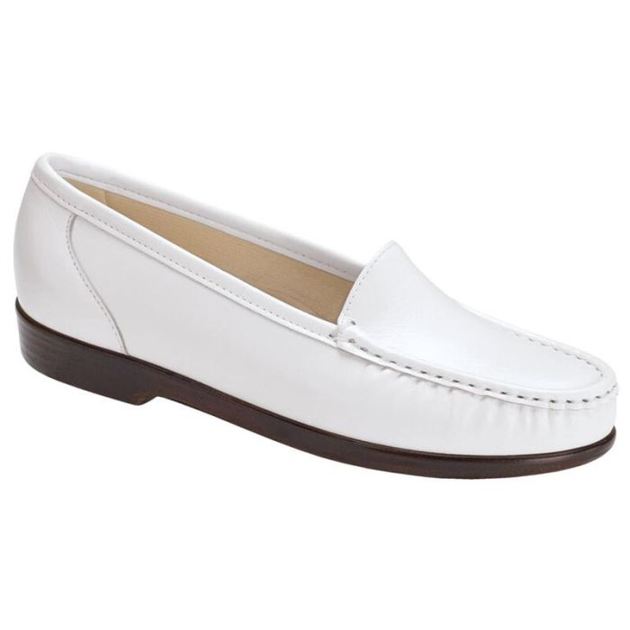 SAS Women's Simplify Slip On Loafer-White - Click Image to Close