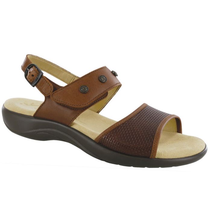 SAS Women's Lisette Heel Strap Sandal-Woven Brown - Click Image to Close