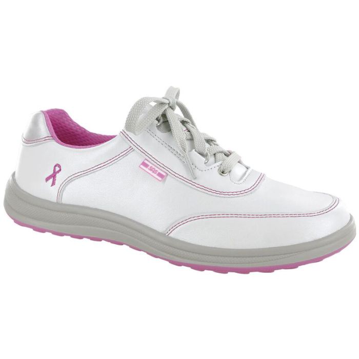 SAS Women's Sporty LTD Lace Up Sneaker-Bianco / Pink - Click Image to Close