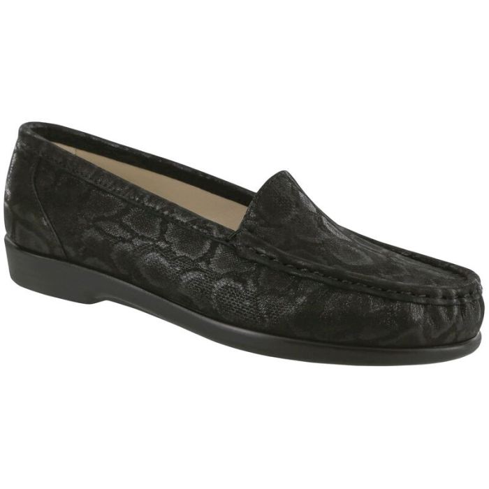 SAS Women's Simplify Slip On Loafer-Nero Snake