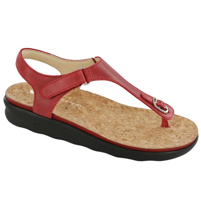 SAS Women's Marina T-Strap Sandal-Red