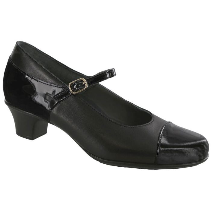 SAS Women's Isabel Mary Jane Heel-Black / Black Patent