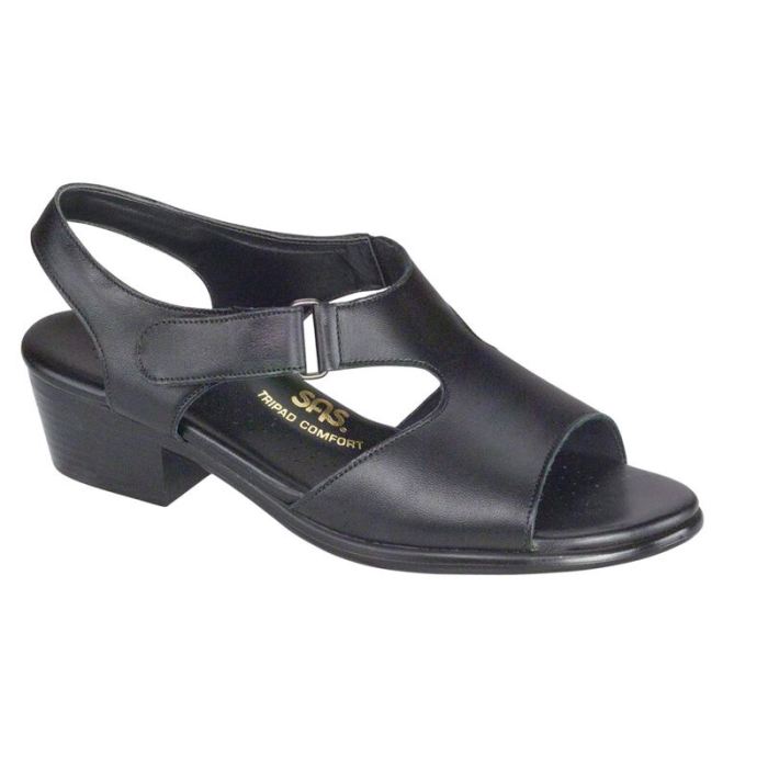 SAS Women's Suntimer Heel Strap Sandal-Black - Click Image to Close