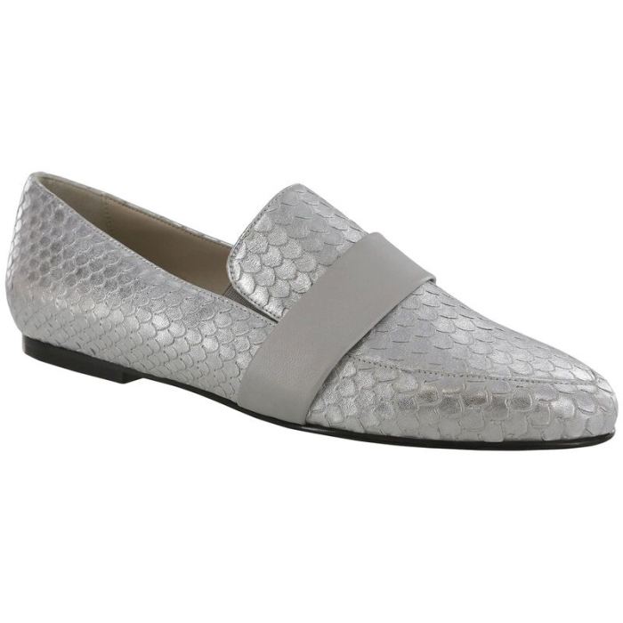 SAS Women's Luxe Slip On Loafer-Silver / Gray