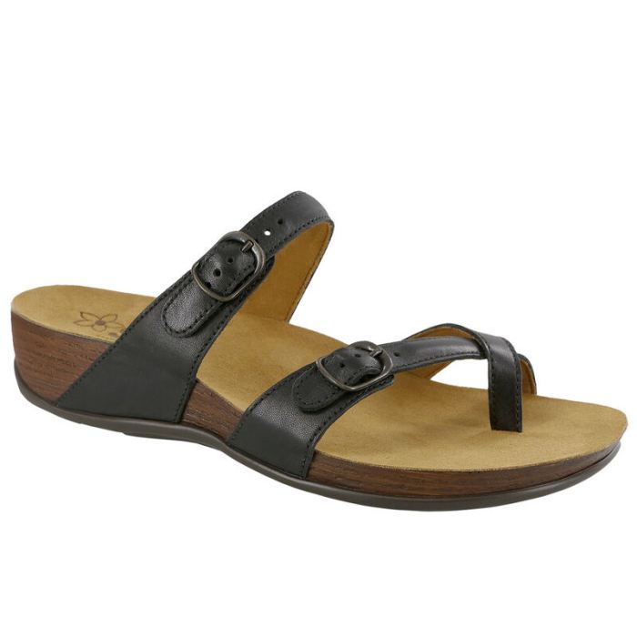 SAS Women's Shelly Toe Loop Slide Sandal-Black