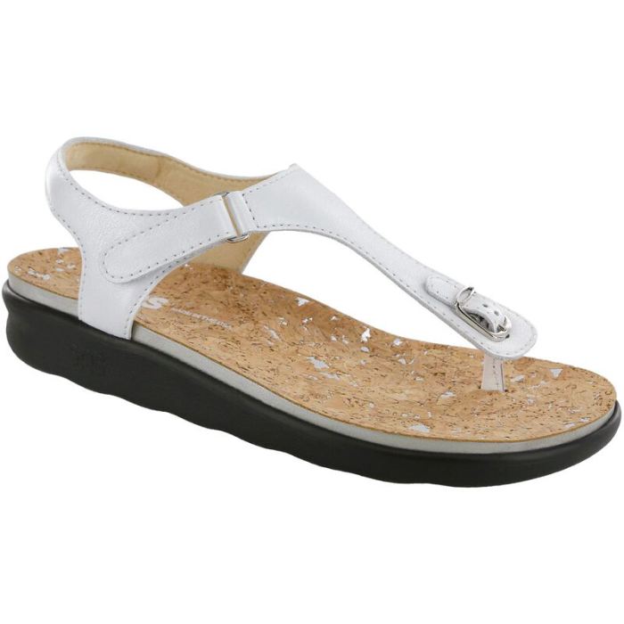 SAS Women's Marina T-Strap Sandal-Pearl White - Click Image to Close