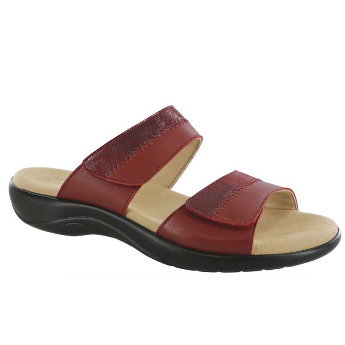 SAS Women's Nudu Slide Leather Sandal-Ruby / Cabernet - Click Image to Close