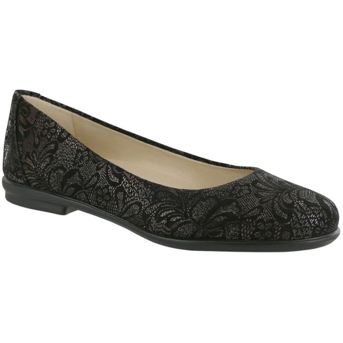 SAS Women's Scenic Ballet Flat-Black Lace - Click Image to Close