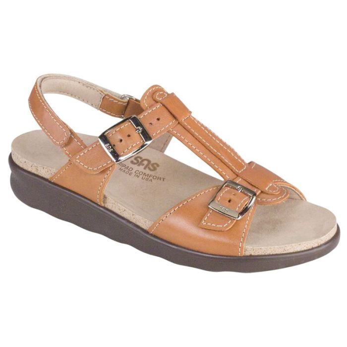 SAS Women's Captiva T-Strap Sandal-Caramel