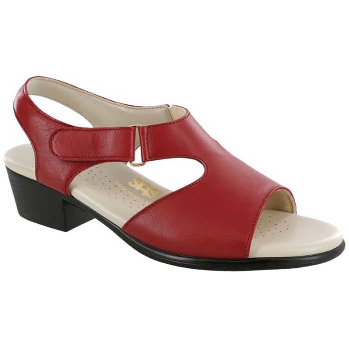 SAS Women's Suntimer Heel Strap Sandal-Red - Click Image to Close