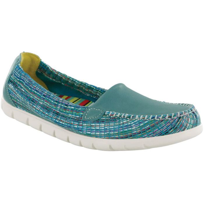 SAS Women's Sunny Slip On Loafer-Turquoise / Rainbow