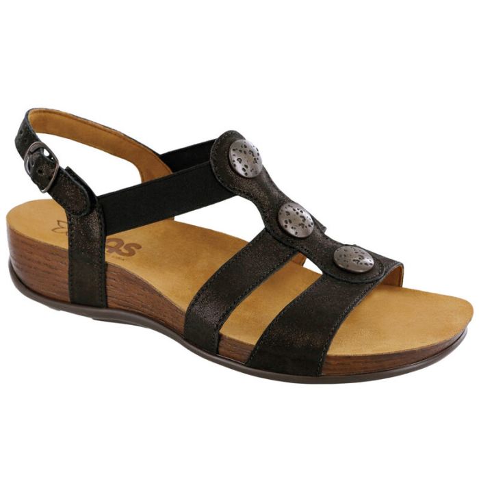 SAS Women's Clover T-Strap Sandal-Space Nero - Click Image to Close