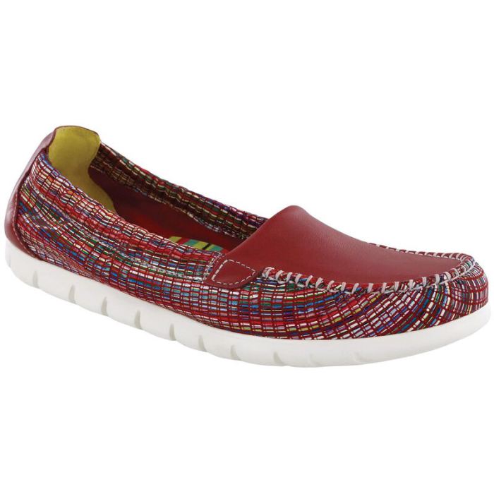 SAS Women's Sunny Slip On Loafer-Red / Rainbow