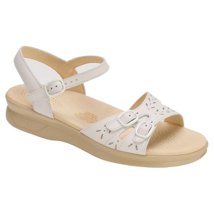 SAS Women's Duo Quarter Strap Sandal-White - Click Image to Close