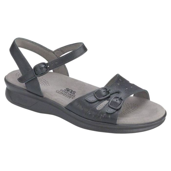 SAS Women's Duo Quarter Strap Sandal-Black - Click Image to Close