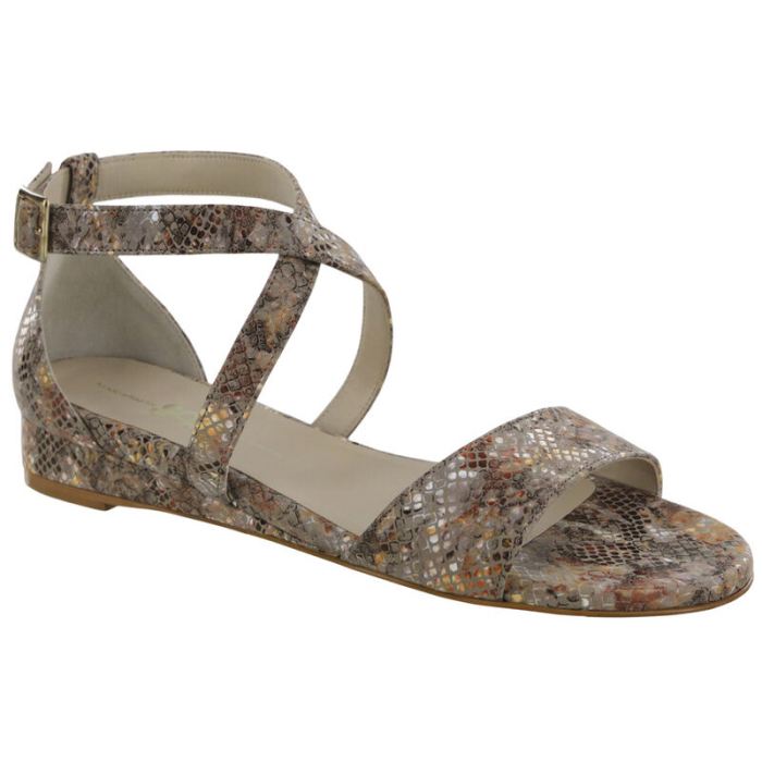 SAS Women's Simone Cross Strap Wedge Sandal-Multisnake Taupe