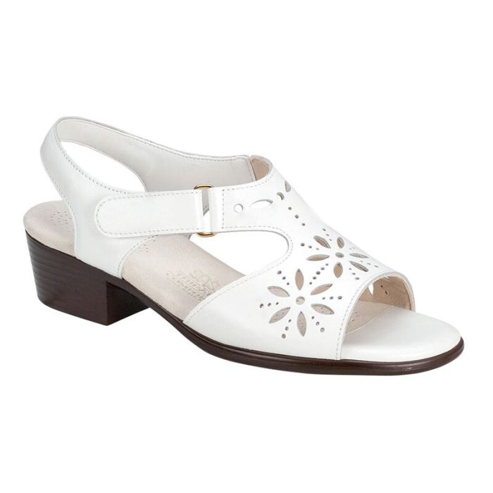 SAS Women's Sunburst Heel Strap Sandal-White