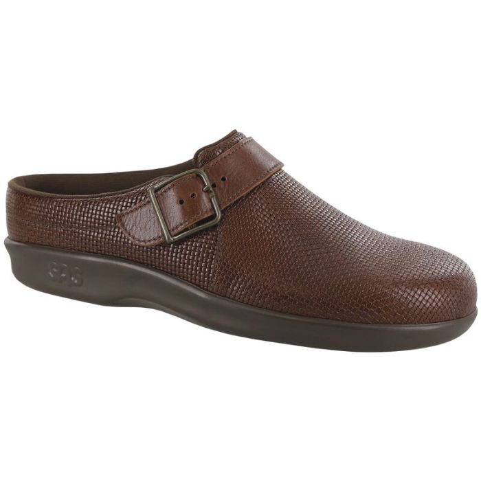 SAS Women's Clog Slip On Loafer-Woven Brown