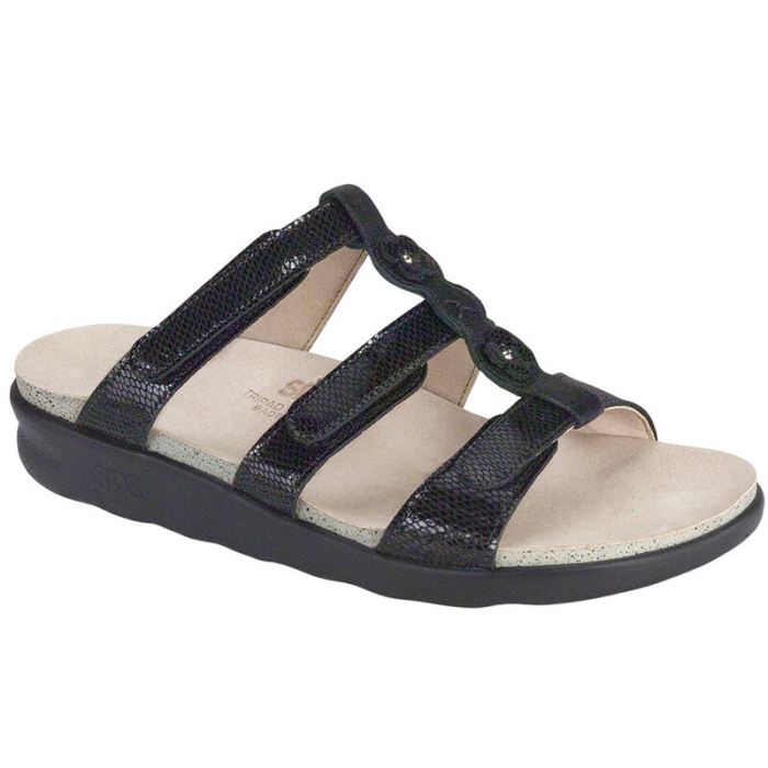 SAS Women's Naples Slide Sandal-Black Snake