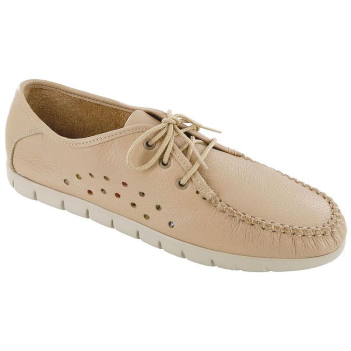 SAS Women's Breezy Lace Up Moc-Latte