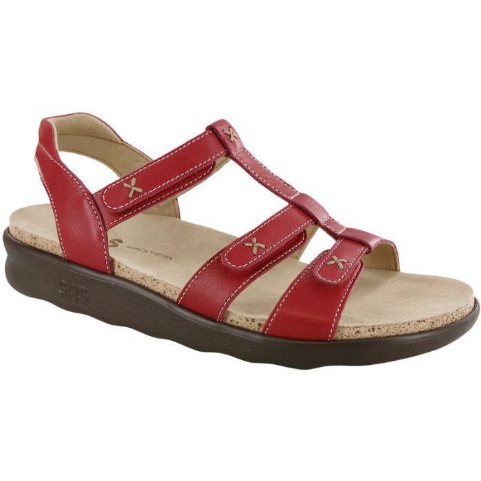 SAS Women's Sorrento T-Strap Sandal-Red - Click Image to Close