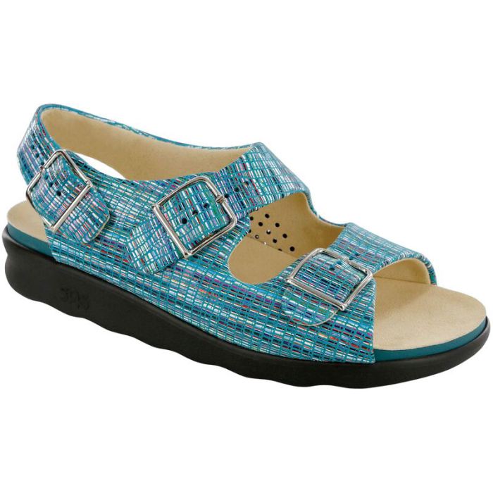 SAS Women's Relaxed Heel Strap Sandal-Rainbow Teal