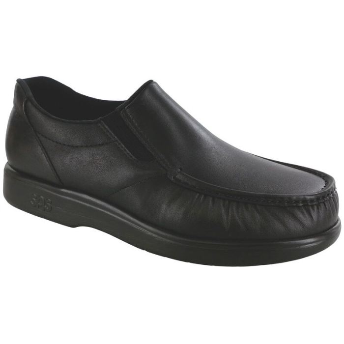 SAS Men's Side Gore Slip On Loafer-Black Smooth - Click Image to Close