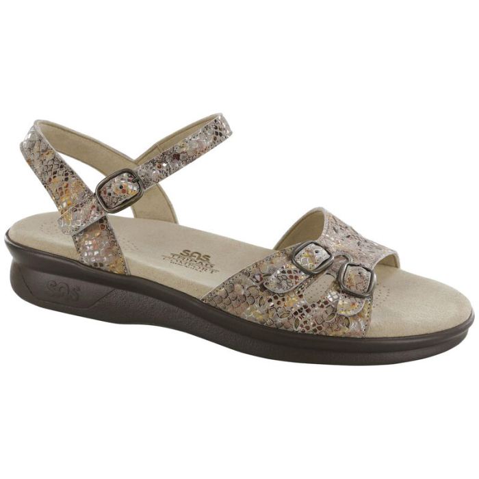 SAS Women's Duo Quarter Strap Sandal-Multisnake Taupe