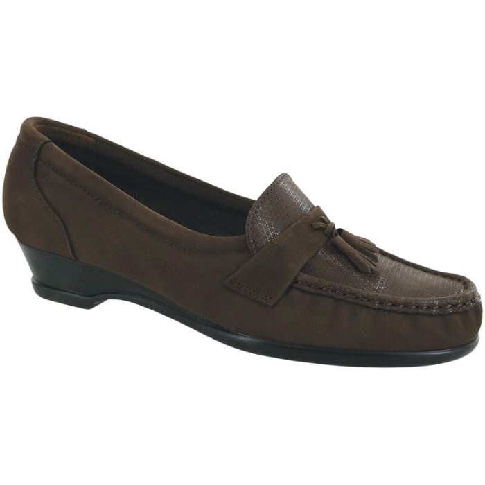 SAS Women's Taylor Slip On Wedge-Brown Turf