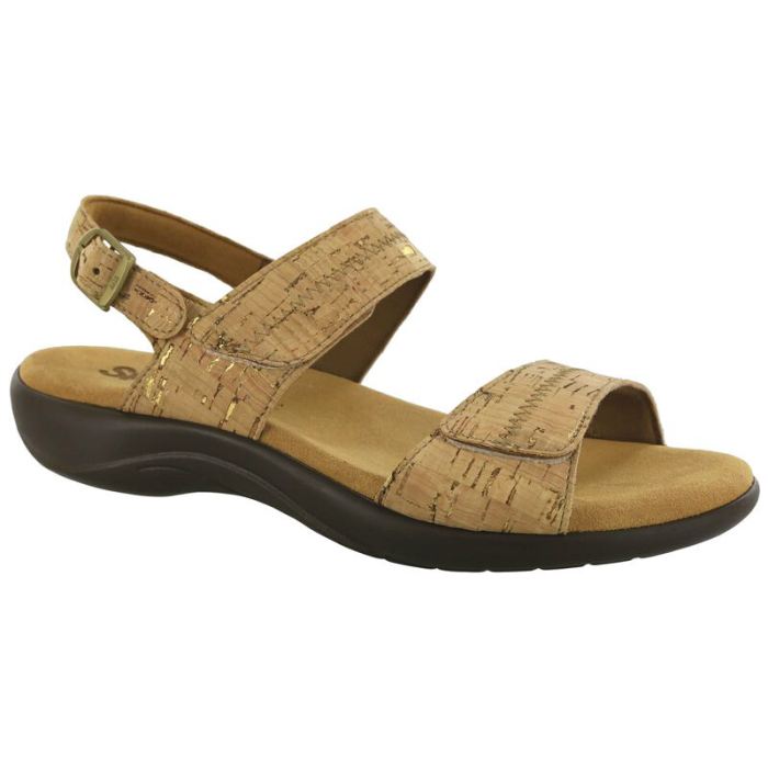 SAS Women's Nudu Heel Strap Sandal-Golden Cork