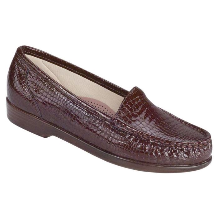 SAS Women's Simplify Slip On Loafer-Brown Croc