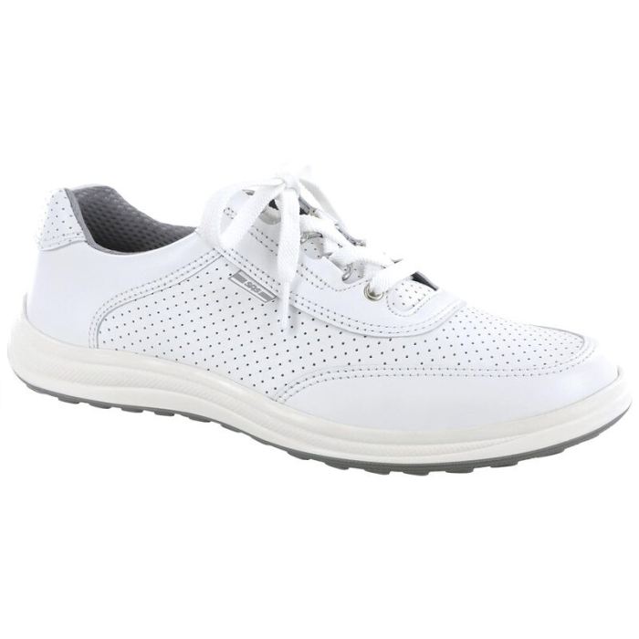 SAS Women's Sporty Lux Lace Up Sneaker-White Perf - Click Image to Close