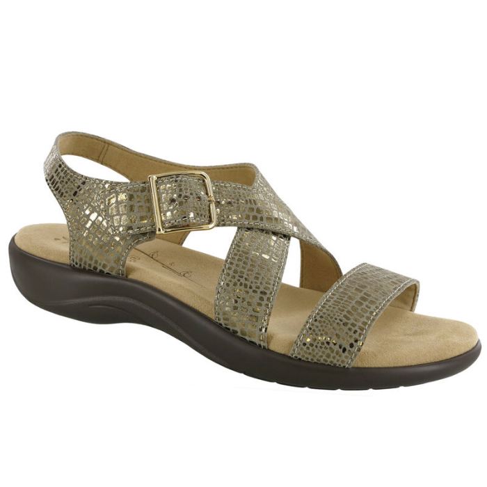 SAS Women's Laguna Cross Strap Sandal-Olive Gold - Click Image to Close