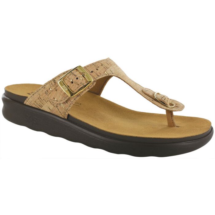 SAS Women's Sanibel T-Strap Slide Sandal-Golden Cork - Click Image to Close