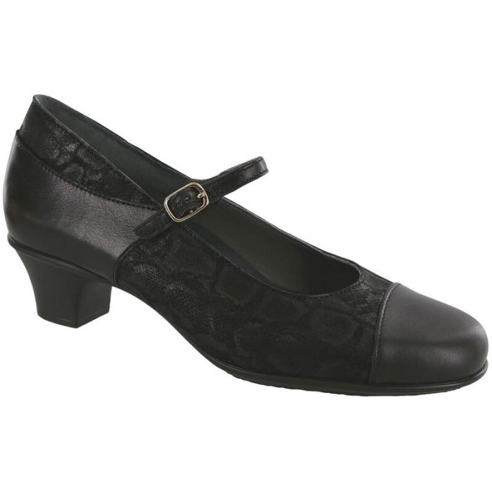 SAS Women's Isabel Mary Jane Heel-Black / Snake - Click Image to Close