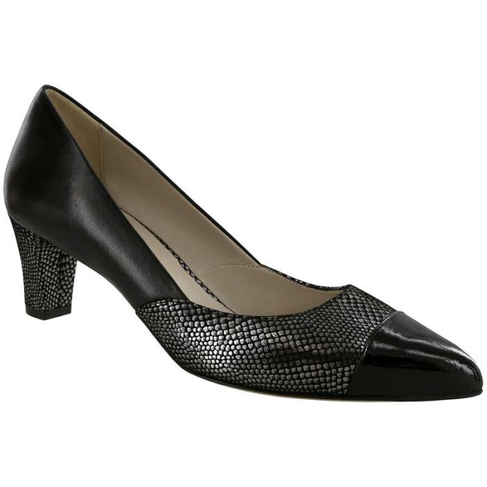 SAS Women's Reina Pump-Black / Silver / Pat Tip