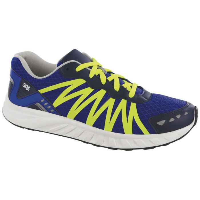 SAS Men's Pursuit Lace Up Sneaker-Blue / Neon Yellow