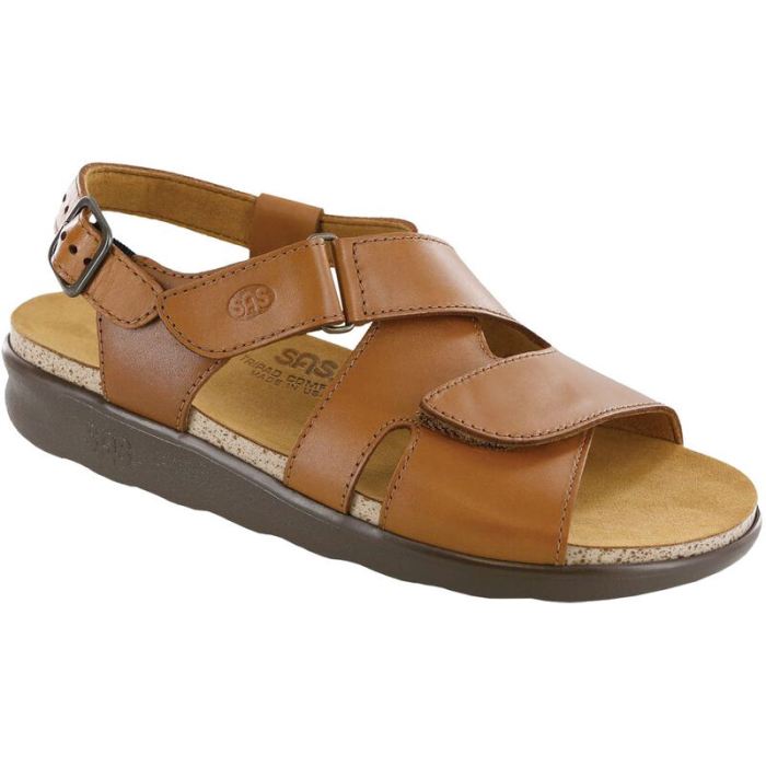 SAS Women's Huggy Cross Strap Sandal-Caramel